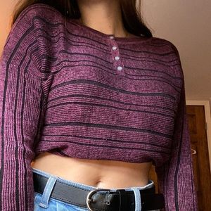 AE Maroon Henley Sweater